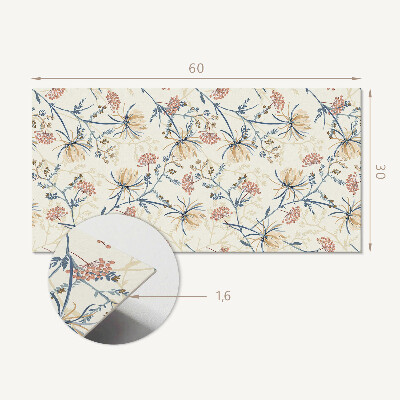 Square tv wall panel Floral pattern on the background