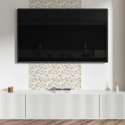 Square tv wall panel Floral pattern on the background