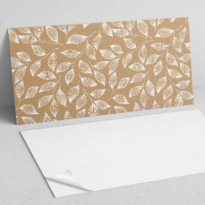 Square wall panel Leaves on a textured background