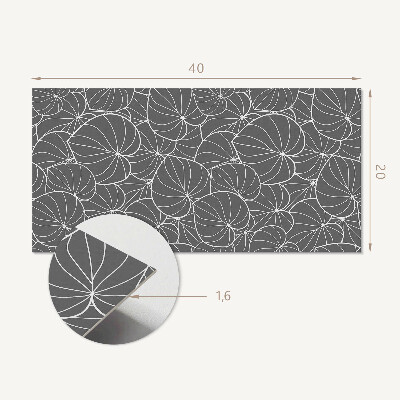 Square tv wall panel Leaves in a delicate pattern