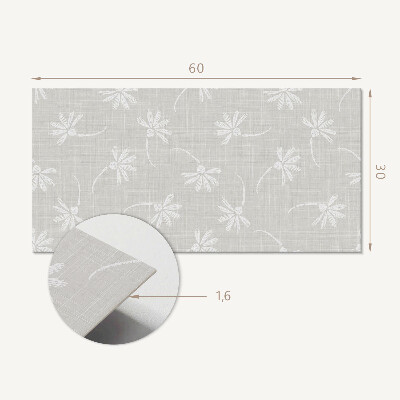 Square wall panel Floral pattern on the background
