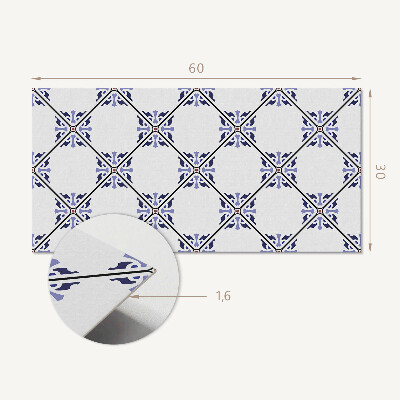 Square tv wall panel Pattern with a floral motif