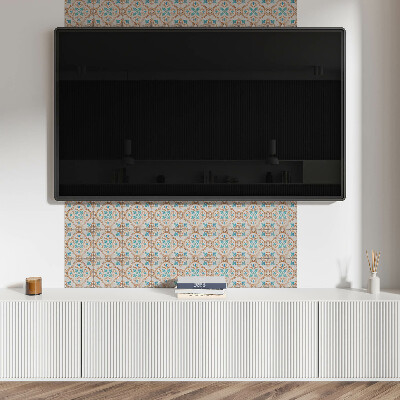 Square tv wall panel Decorative motif with flowers
