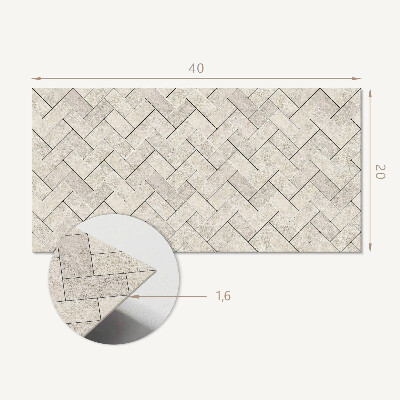 Square wall panel Herringbone pattern