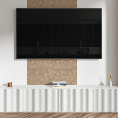 Square tv wall panel Herringbone board pattern