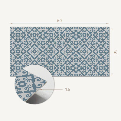 Square wall panel Pattern with ornaments and flowers