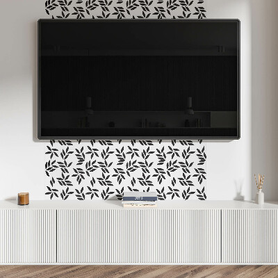 Pvc wall panel Leafy pattern on the background