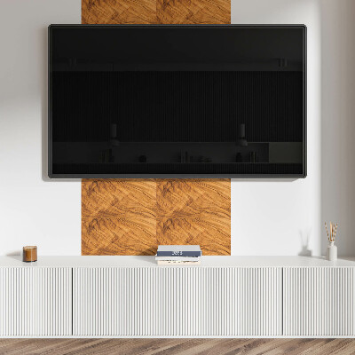 Square tv wall panel Natural wood pattern