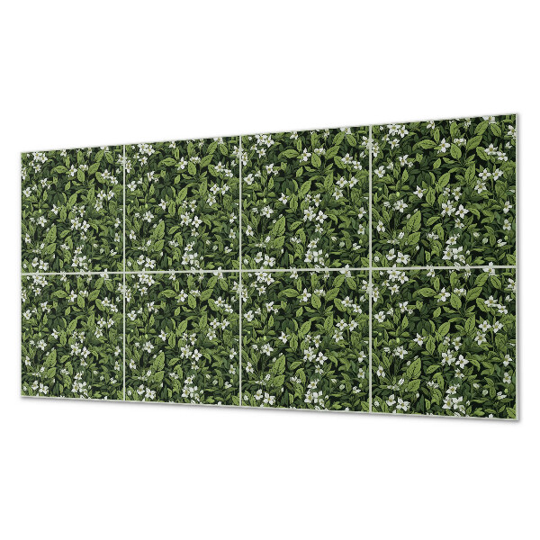 Square tv wall panel Floral pattern with leaves