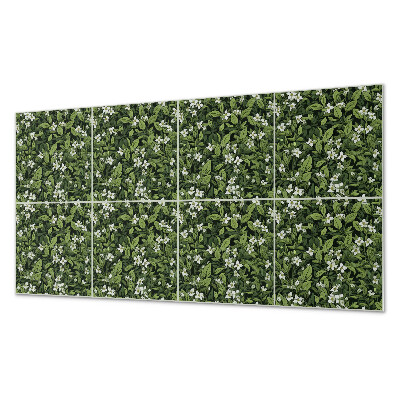 Square tv wall panel Floral pattern with leaves