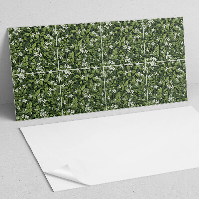 Square tv wall panel Floral pattern with leaves