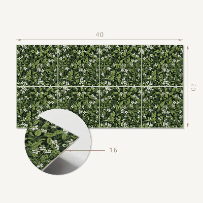 Square tv wall panel Floral pattern with leaves