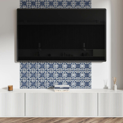 Square tv wall panel Floral pattern on the background
