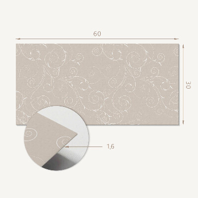 Square wall panel Delicate spirals and leaves