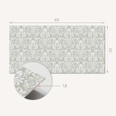 Square tv wall panel Plant pattern with ornaments