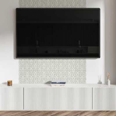 Square tv wall panel Plant pattern with ornaments