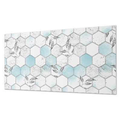 Square tv wall panel Hexagonal pattern with leaves
