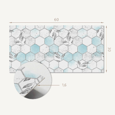 Square tv wall panel Hexagonal pattern with leaves