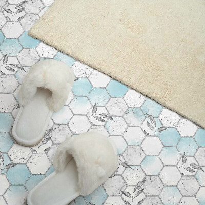 Square tv wall panel Hexagonal pattern with leaves