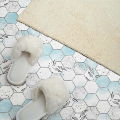 Square tv wall panel Hexagonal pattern with leaves