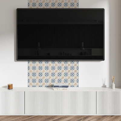 Square tv wall panel Floral pattern with leaves