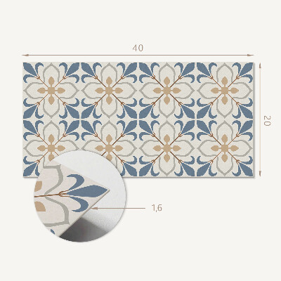 Square tv wall panel Floral pattern with leaves