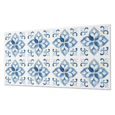 Square wall panel Floral pattern on tiles