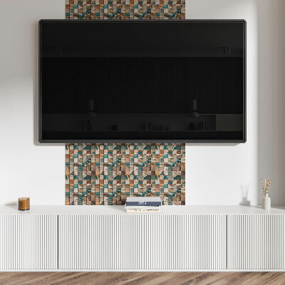 Square tv wall panel Mosaic with stone tiles