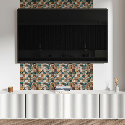 Square tv wall panel Mosaic with stone tiles