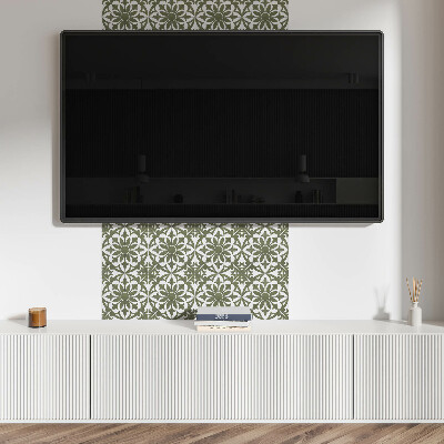 Square tv wall panel Floral pattern with leaves
