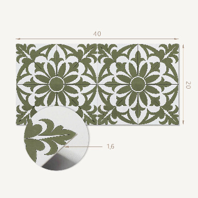 Square tv wall panel Floral pattern with leaves