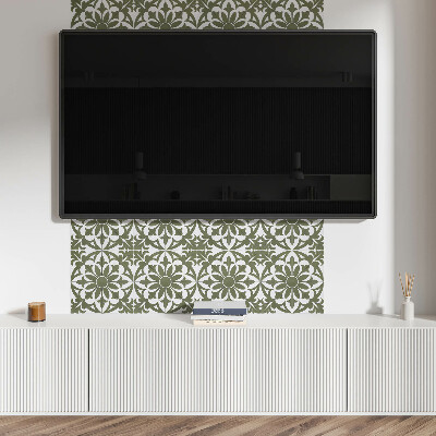 Square tv wall panel Floral pattern with leaves