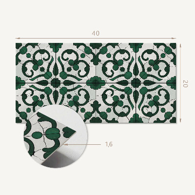 Square wall panel Plant pattern with ornaments