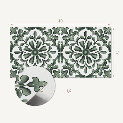 Square tv wall panel Plant motif in a circle