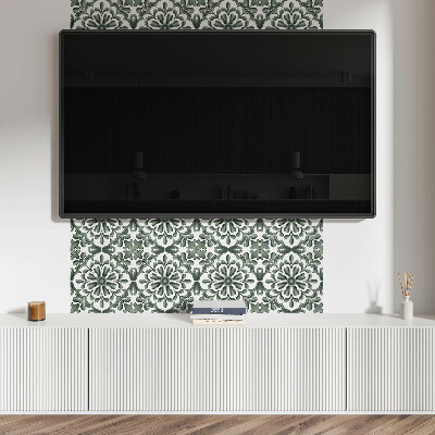 Square tv wall panel Plant motif in a circle