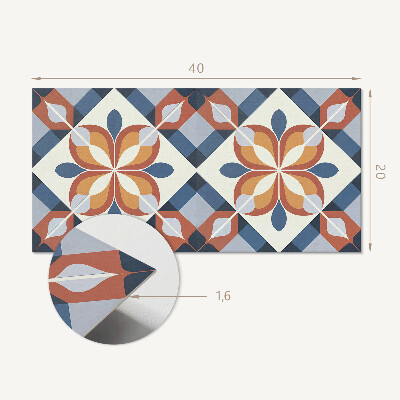 Square wall panel Geometric floral pattern