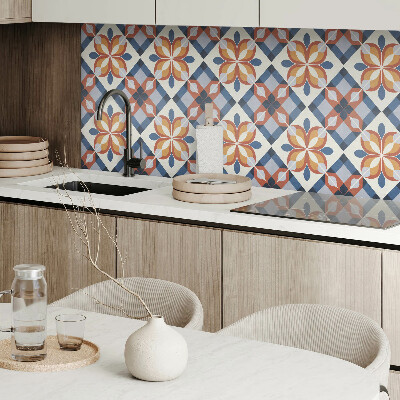 Square wall panel Geometric floral pattern