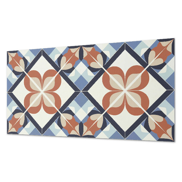 Square tv wall panel Symmetrical floral pattern