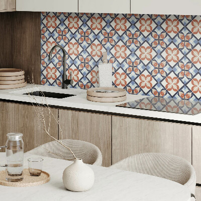 Square tv wall panel Symmetrical floral pattern