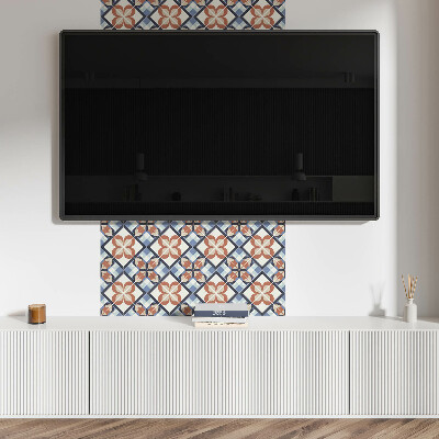 Square tv wall panel Symmetrical floral pattern