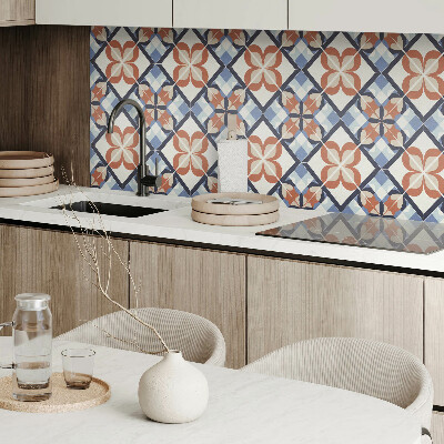 Square tv wall panel Symmetrical floral pattern
