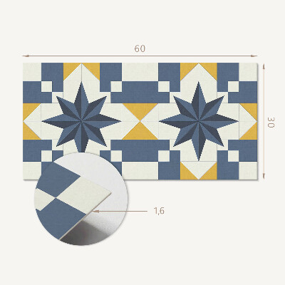 Square wall panel Geometric star pattern