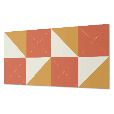 Square tv wall panel Geometry in warm tones