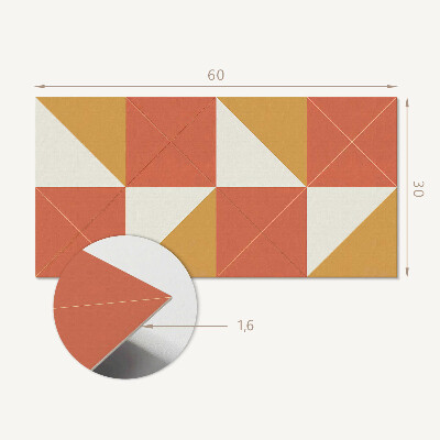 Square tv wall panel Geometry in warm tones