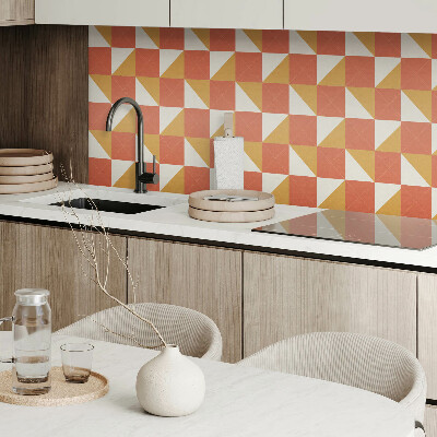 Square tv wall panel Geometry in warm tones