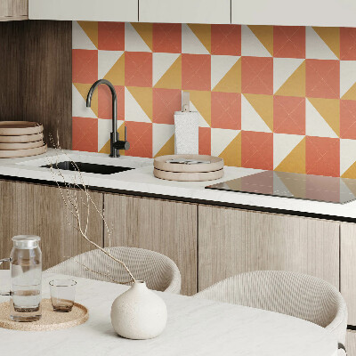 Square tv wall panel Geometry in warm tones