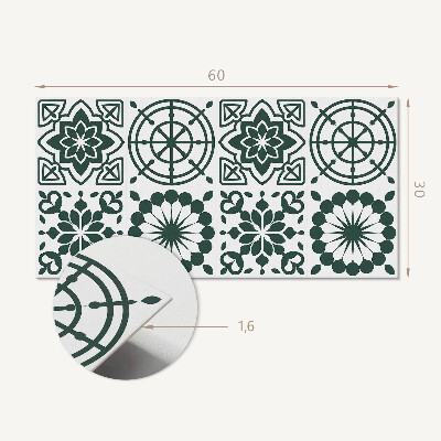 Square wall panel Floral and geometric patterns