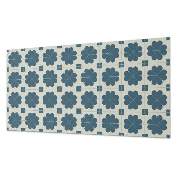 Square wall panel Floral checkered pattern