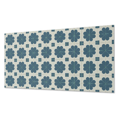 Square wall panel Floral checkered pattern