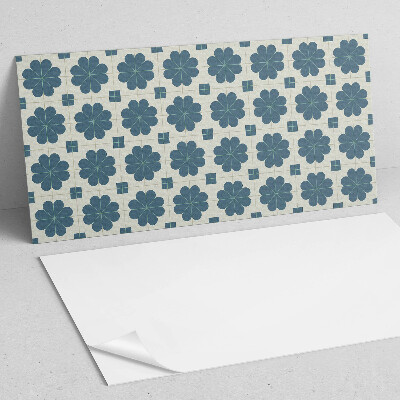 Square wall panel Floral checkered pattern